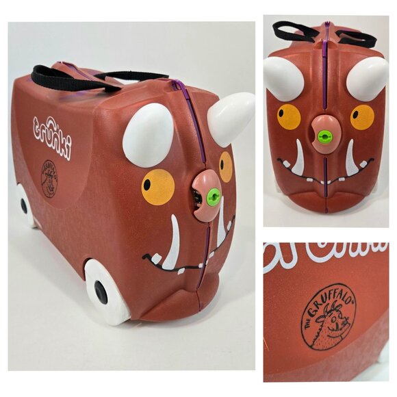 Trunki The Gruffalo Kids Ride On Rolling Luggage Suitcase with Horns & Wheels - Picture 1 of 12